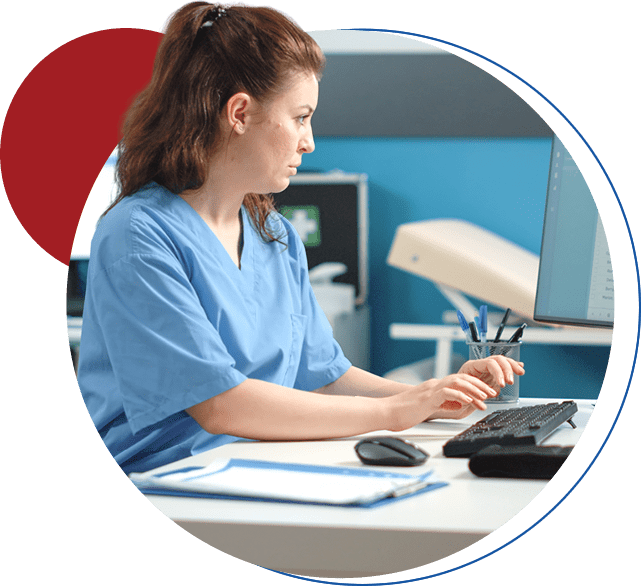 Medical billing expert analyzing records for legal testimony